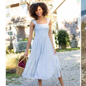 Smocked floral midi sundress